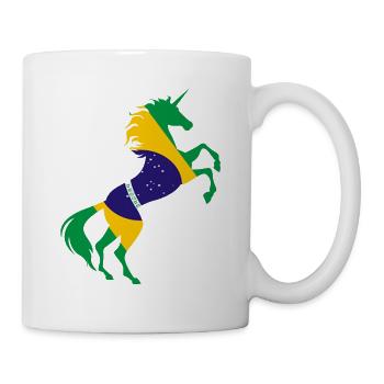Licorne Brésil Drapeau T-Shirt Licorne Magique Brésil - Mug blanc - blanc - Droite