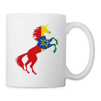 Licorne T-shirt drapeau éthiopienne licorne magique - Mug blanc - blanc - Droite