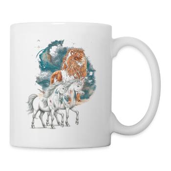 Unicorns, Lion, Fantasy Animals, Lions, Unicorn - Mug - white - Right