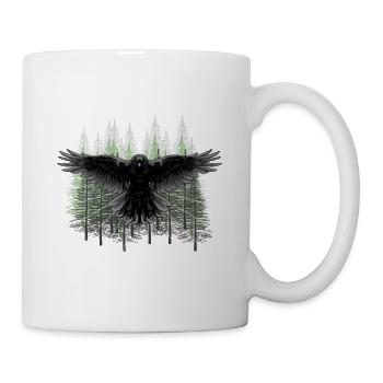 Forest Wildlife Crow Raven Raven Woodland Animals Dark - Mug - white - Right