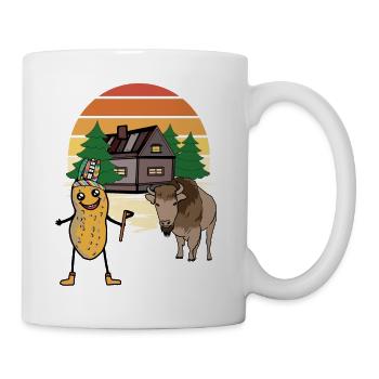 Arachide, Bison de buffle, Noix du Far West - Mug blanc - blanc - Droite