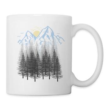 Montagnes, Nature, Montagnes, Forêt, Forêt de conifères, sapins, Brerg - Mug blanc - blanc - Droite