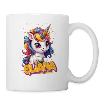 ELIANA - Schöner Mädchen Name mit süßem Einhorn - Tasse - Weiß - Rechts
