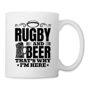 Le rugby et la bière, c’est pour ça que je suis là - Rugby Saying - Mug blanc - blanc - Droite