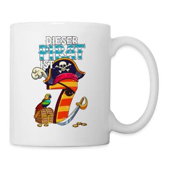 7. Geburtstag Piraten - Tasse - Weiß - Rechts