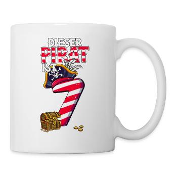 7. Geburtstag Piraten - Tasse - Weiß - Rechts