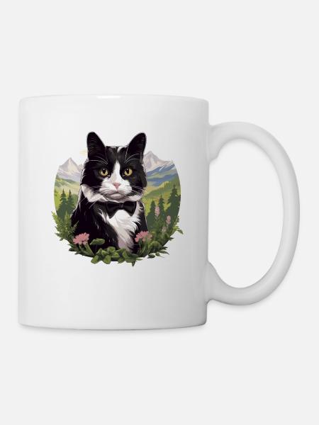 Tuxedo Kätzchen Tuxedo Katze - Tasse - Weiß