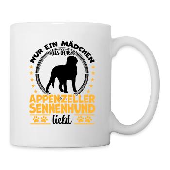 Fille aime le chien de montagne Appenzeller Chien de montagne - Mug blanc - blanc - Droite