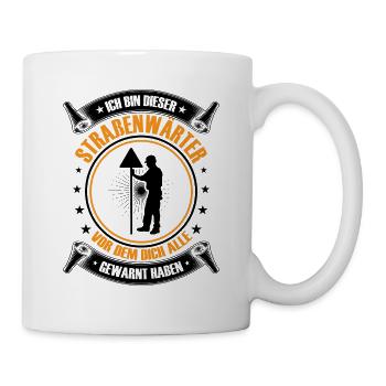 Gardien de la route, je suis ce gardien de la voirie - Mug blanc - blanc - Droite