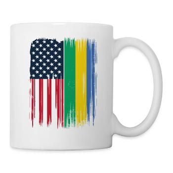 Gabonese Roots and Gabon American Flag - Mug - white - Right