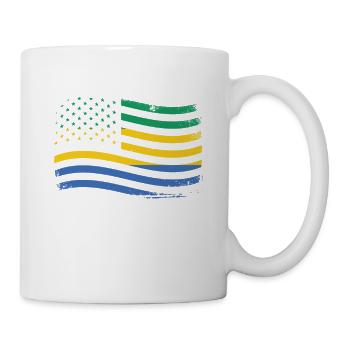 Gabonese Roots and Gabon American Flag - Mug - white - Right