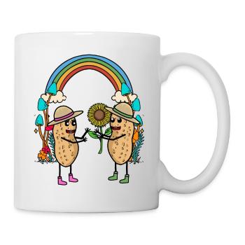 Cacahuète arc-en-ciel amis amitié fleur - Mug blanc - blanc - Droite