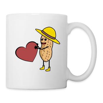 Erdnuss Traummann Mann Kerl Singel Herz - Tasse - Weiß - Rechts