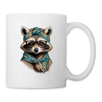 Mama Raccoon Raccoon Amoureux du raton laveur - Mug blanc - blanc - Droite