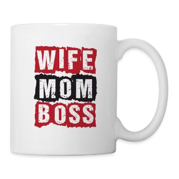 MOMLIFE Mama Design Mutterherz Mutterliebe Chefin - Tasse - Weiß - Rechts