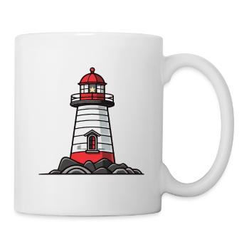 Icône de phare - Mug blanc - blanc - Droite