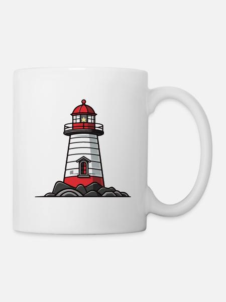 Leuchtturm Symbol - Tasse - Weiß