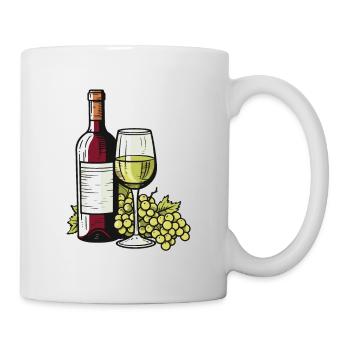 Wine Glass Grapes Wine - Mug - white - Right