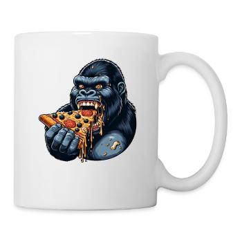 Gorilla Pizza Lover Funny Design - Mug - white - Right