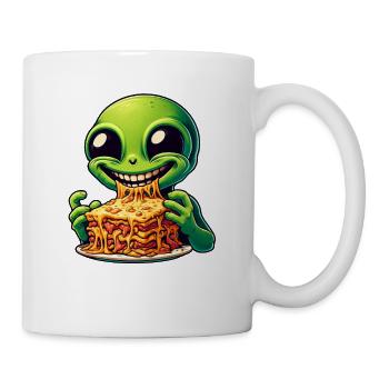 Un extraterrestre aime les lasagnes italiennes - Mug blanc - blanc - Droite