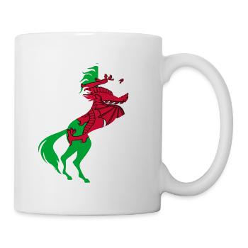 Licorne Pays de Galles Drapeau T-Shirt Licorne Magique Gallois - Mug blanc - blanc - Droite