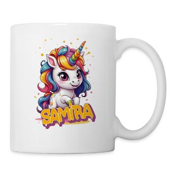 SAMIRA - Beau prénom de fille avec une jolie licorne - Mug blanc - blanc - Droite