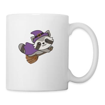 Raccoon Halloween Witch Kids Witches Costume - Mug - white - Right