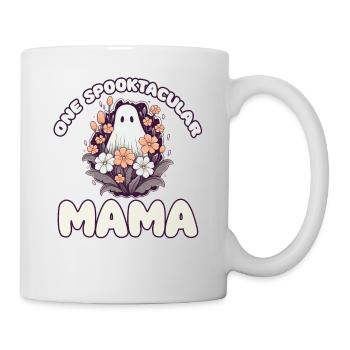 Halloween groovy Mama Geist Hippie Blumen Vintage - Tasse - Weiß - Rechts