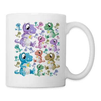 Dino Dinos Dinosaur Dragon Dragon Kids Child - Mug - white - Right