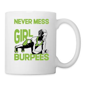Ne plaisantez jamais avec une fille qui fait des burpees pour le plaisir 5 - Mug blanc - blanc - Droite