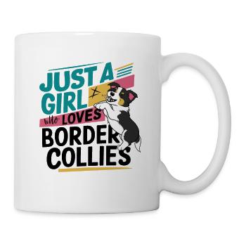 Juste une fille qui aime les border collies Mädchen - Mug blanc - blanc - Droite