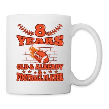 8th birthday Boy football 8 Years Old Gifts - Tasse - Weiß - Rechts