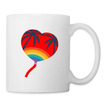 Rainbow Heart Balloon. Colorful and hipster - Mug - white - Right