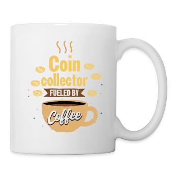 Collectionneur de pièces de monnaie alimenté par le café : Réveillez-vous et faites-le - Mug blanc - blanc - Droite