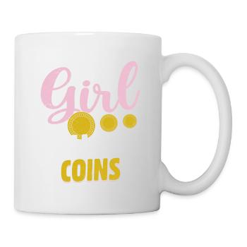 Des pièces de monnaie dans son monde : le voyage numismatique d’une jeune fille - Mug blanc - blanc - Droite