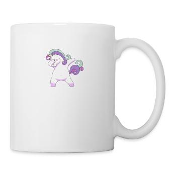 Funny Cute Dabbing Unicorn Rainbow Magical Girl - Mug - white - Right
