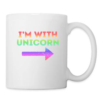 I'm With Unicorn Rainbow Magical Pointing Arrow - Mug - white - Right