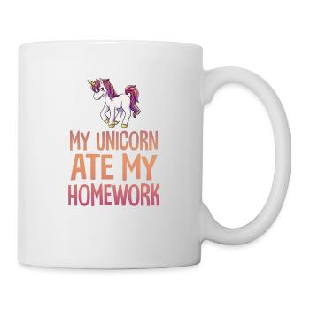 Mein Einhorn Hat Meine Hausaufgaben Lustig Niedlich Einhorn Liebe - Tasse - Weiß - Rechts