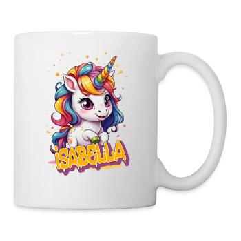 ISABELLA - Beautiful Girl Name with Cute Unicorn - Mug - white - Right