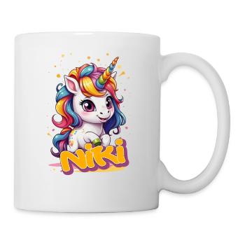 NIKI - Beau prénom de fille avec une jolie licorne - Mug blanc - blanc - Droite