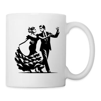 Man and woman dancing flamenco - Mug - white - Right