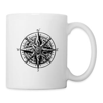 Wind Rose Compass Sailing Captain Boat - Mug - white - Right