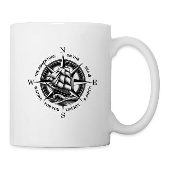 Wind Rose Sailing Captain Boat Compass - Mug - white - Right