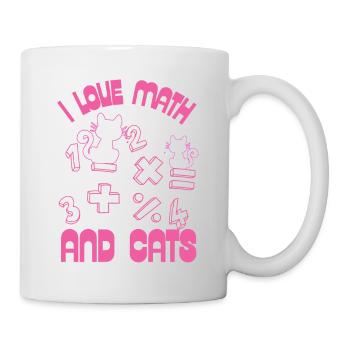 Ich liebe Mathe und Katzen - Tasse - Weiß - Rechts