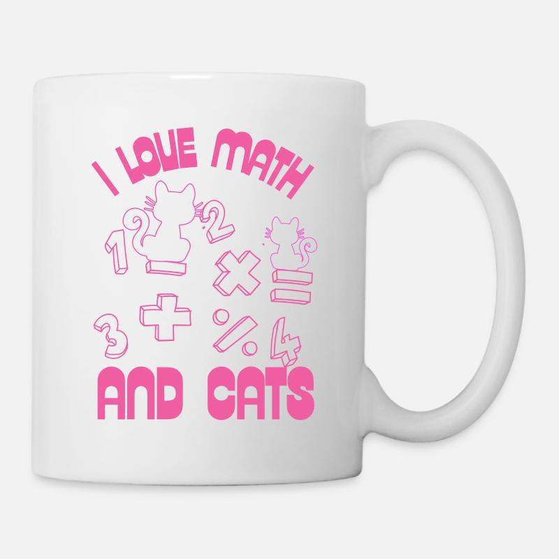 I Love Math And Cats - Mug - white