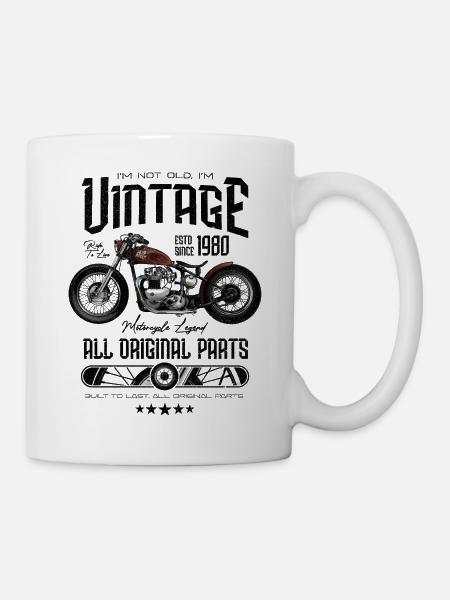 Moto Vintage Motards Motard Anniversaire 1980 - Mug blanc - blanc