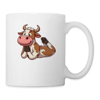 Cute Cow In Love YogaGymnastics - Mug - white - Right