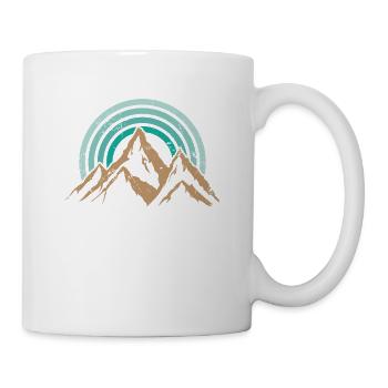 Wandern Berge Retro Stil - Tasse - Weiß - Rechts