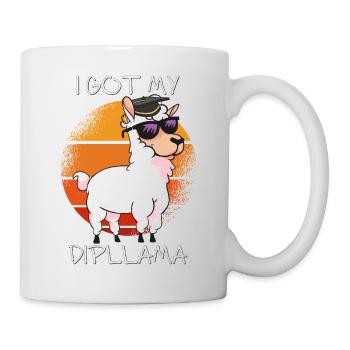 Ich habe meine Dipllama LLama Lover Vintage School - Tasse - Weiß - Rechts