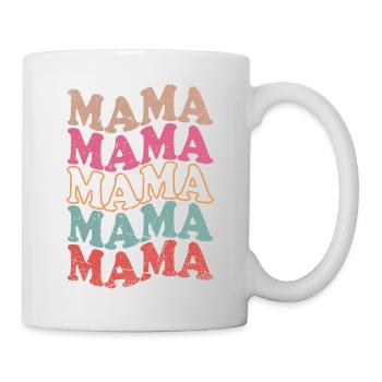 Mama Vintage Retro Groovy Für Muttertag - Tasse - Weiß - Rechts